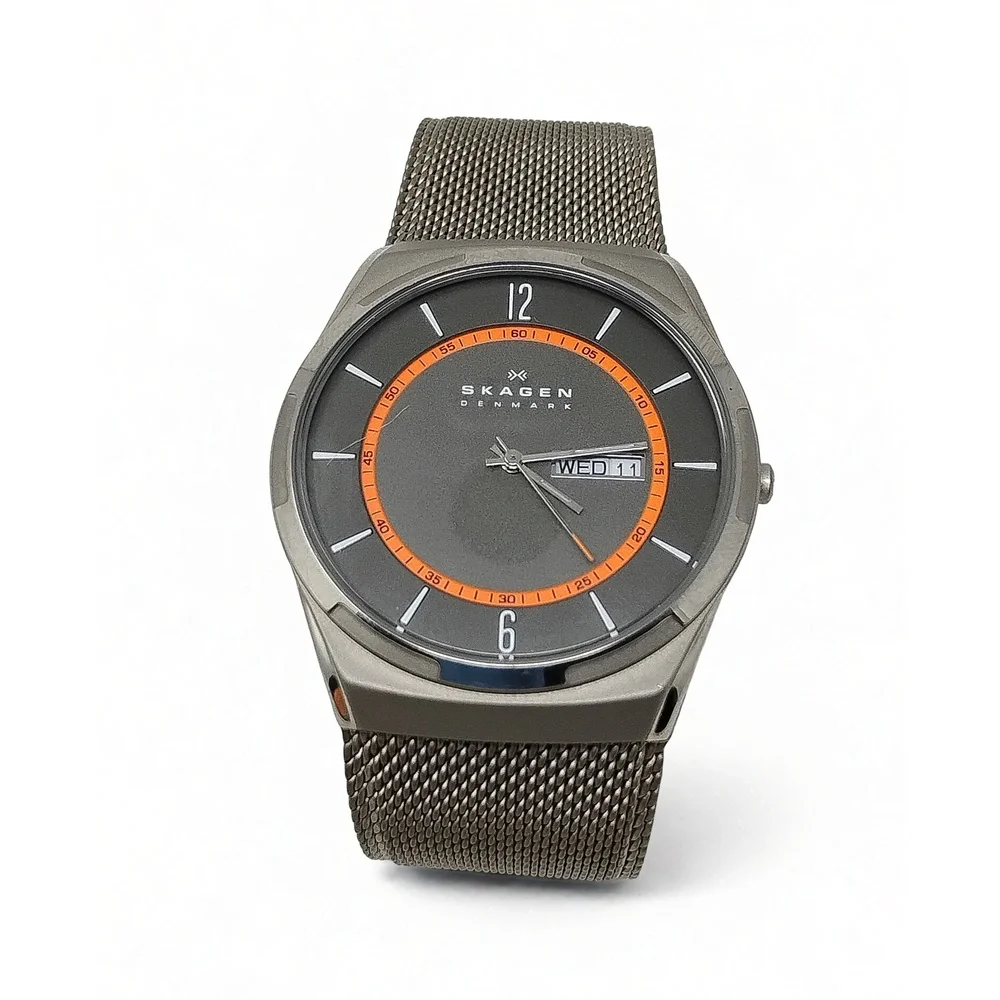 Minimalist Modern Skagen Melbye Titanium Mesh Strap Watch 40mm Dress Accessory